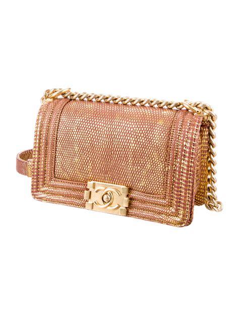 chanel small lizard boy bag|lizard chanel handbags.